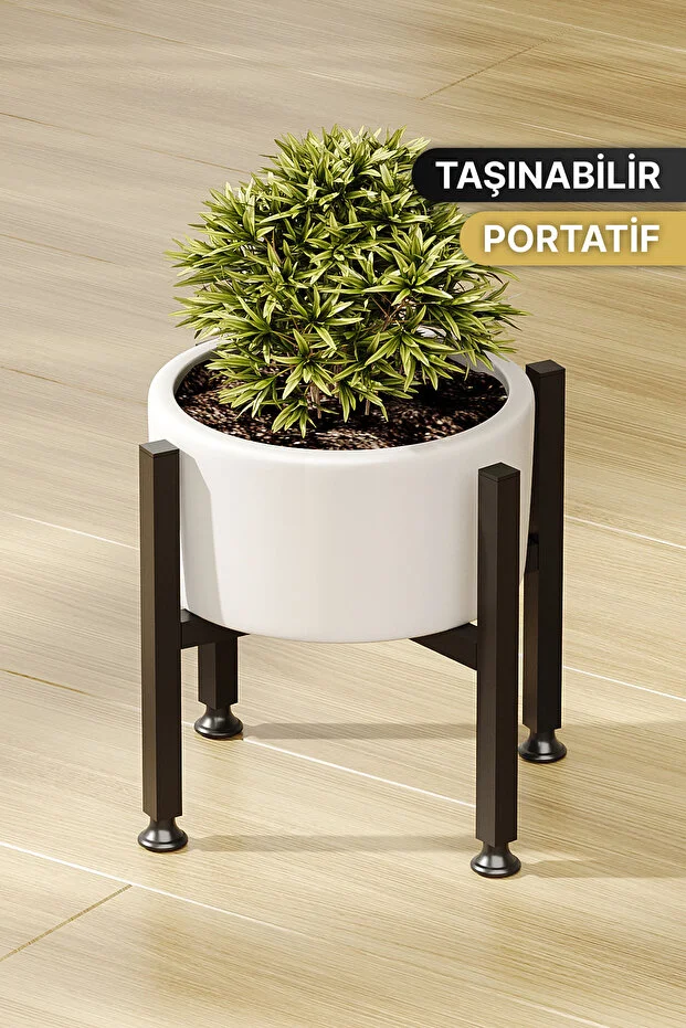 Metal Çiçeklik Saksı Standı Dekoratif Bahçe Mobilyası Saksı Altlığı Standı